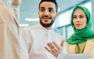 Muslims consulting each other