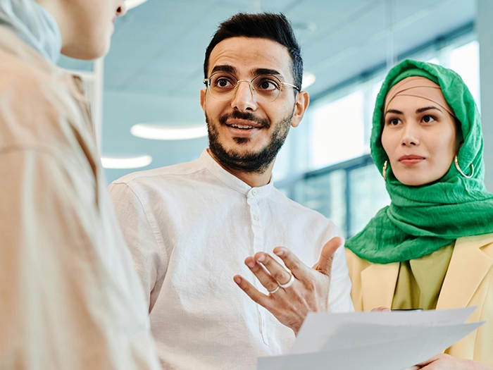 Muslims consulting each other