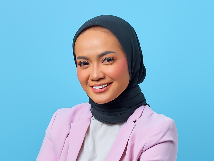 Muslim woman smiling