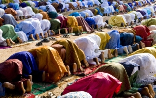 Muslims praying